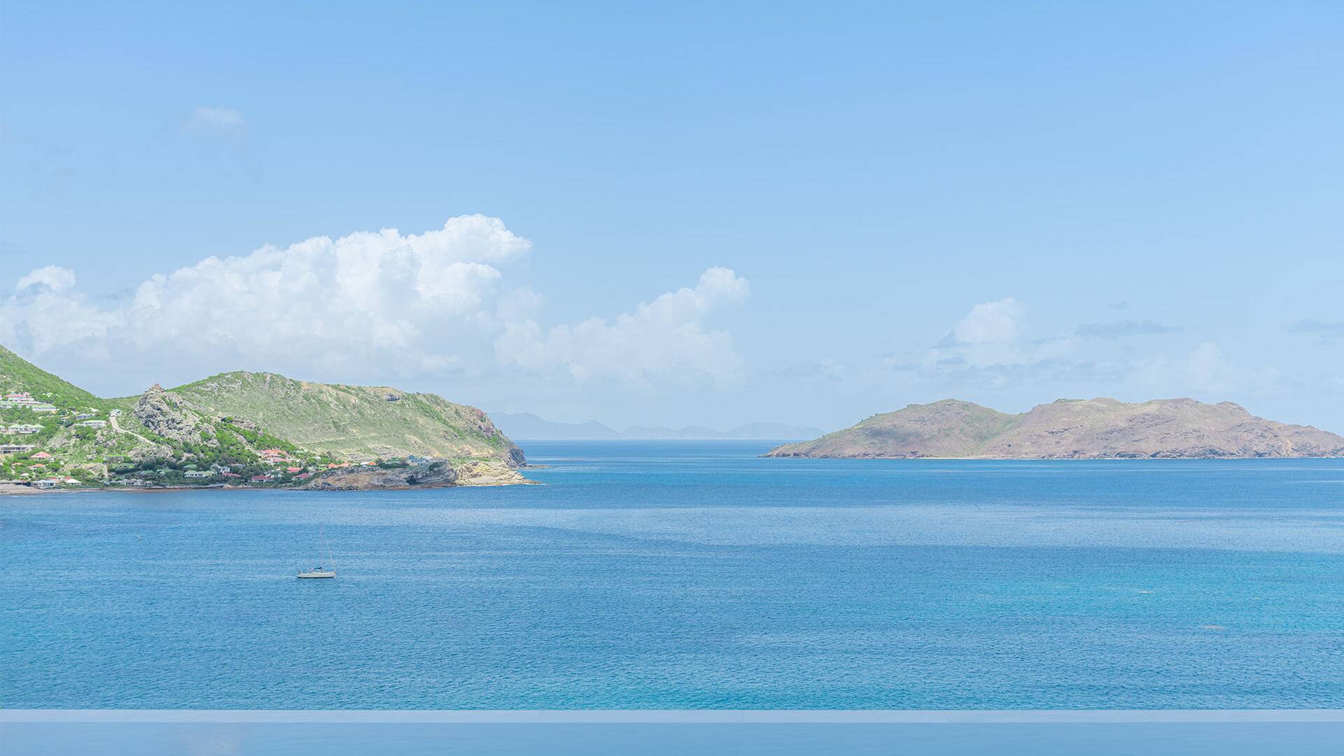 ocean view from luxury villa in St Barts Honu