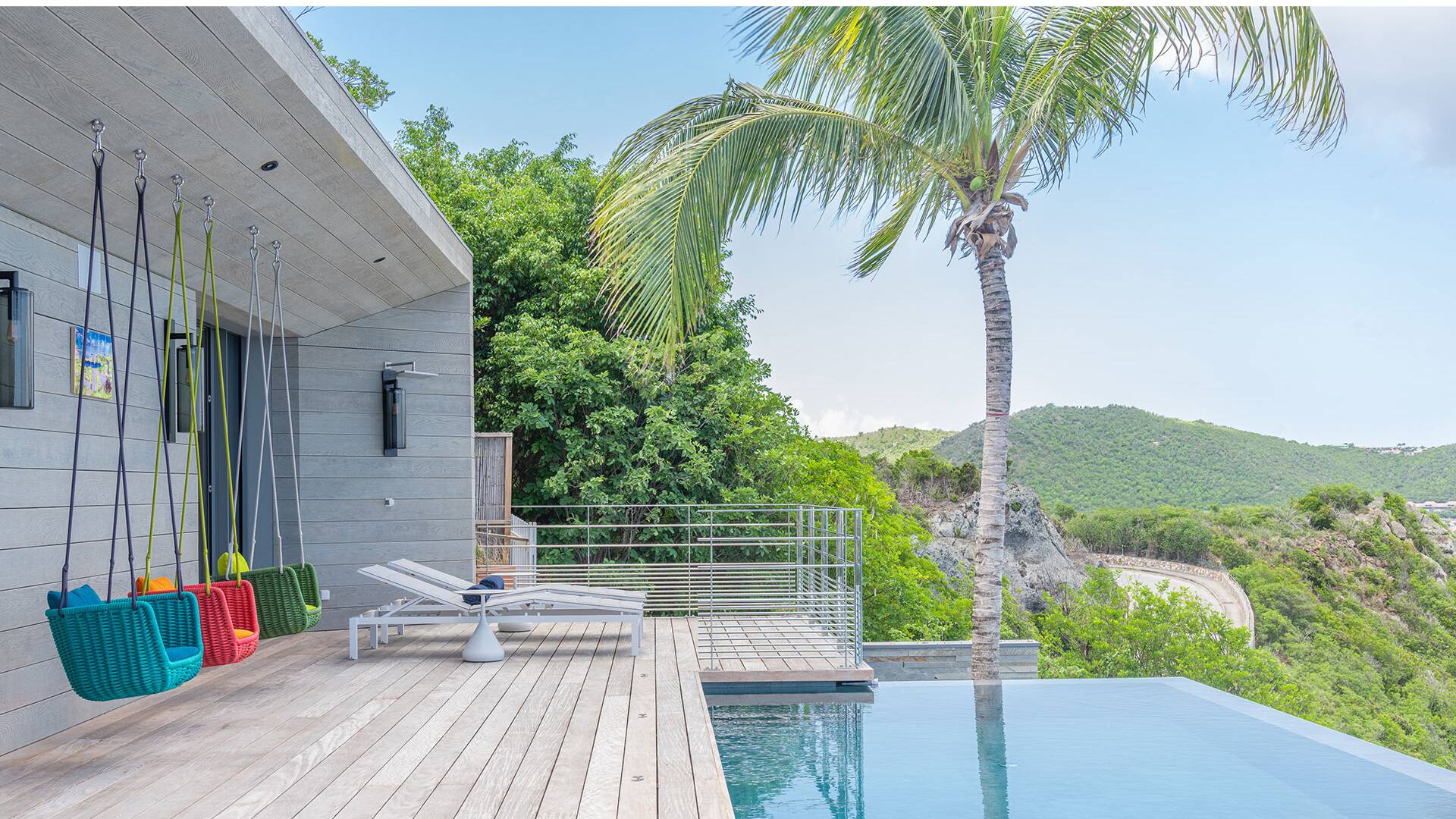 weekly rental holiday luxury villas in St Barts outdoor living space 